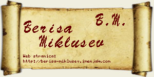 Beriša Miklušev vizit kartica